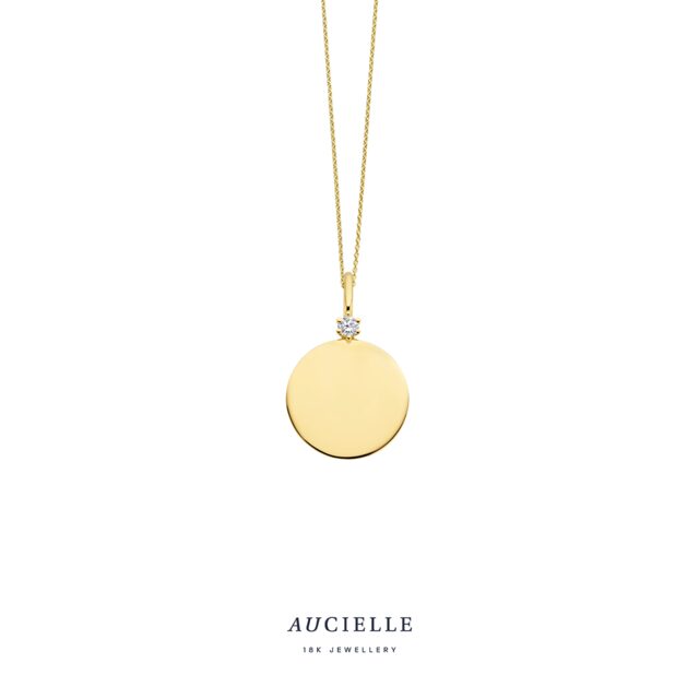 Aucielle AH0092D graveerplaatje geelgoud briljant 0.035ct