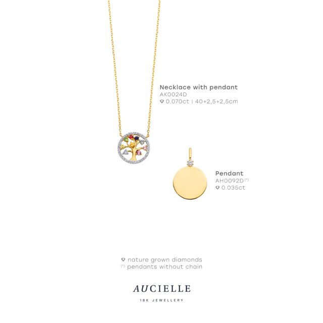 Aucielle AH0092D graveerplaatje geelgoud briljant 0.035ct