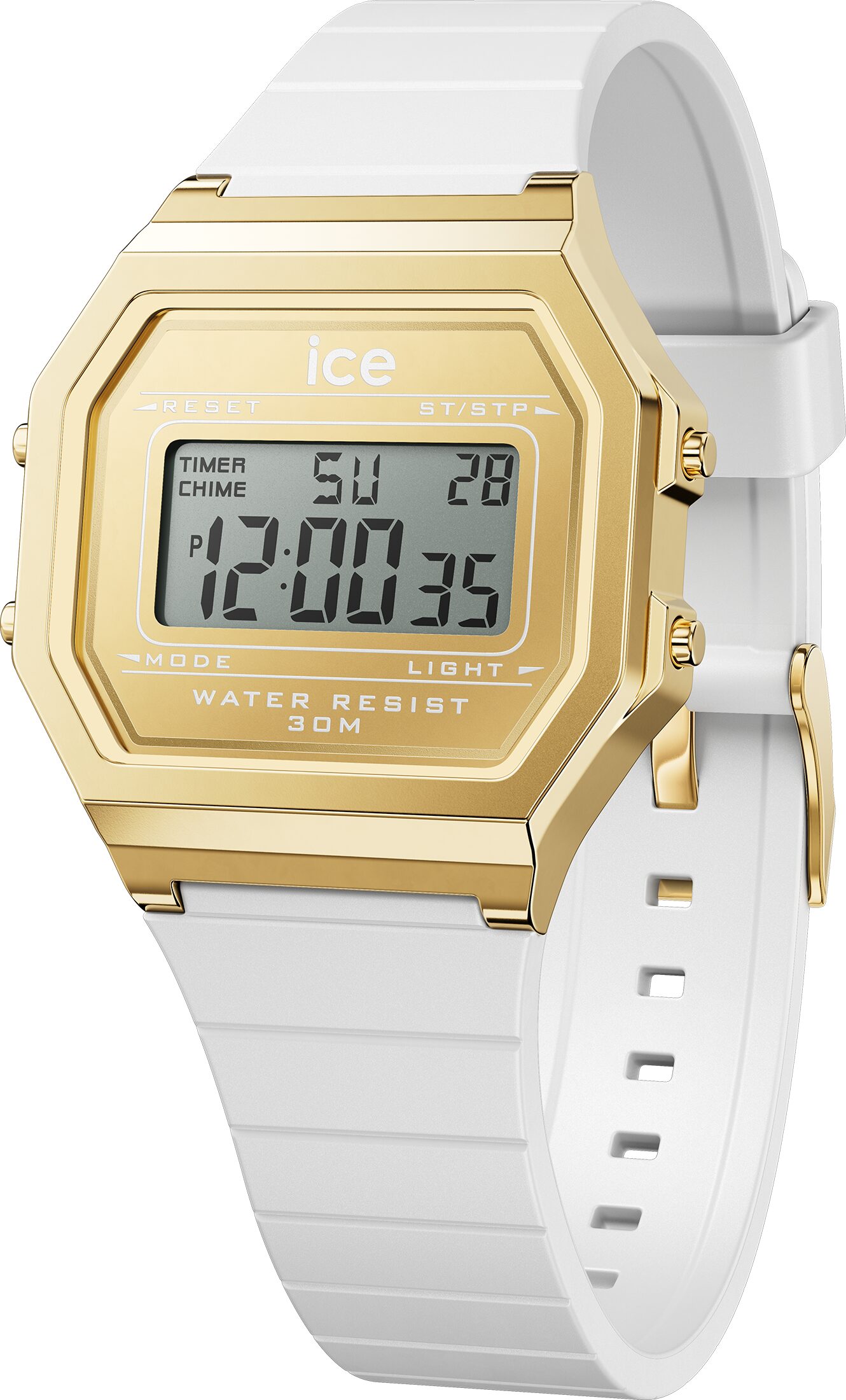 Ice Digit Retro White gold Small