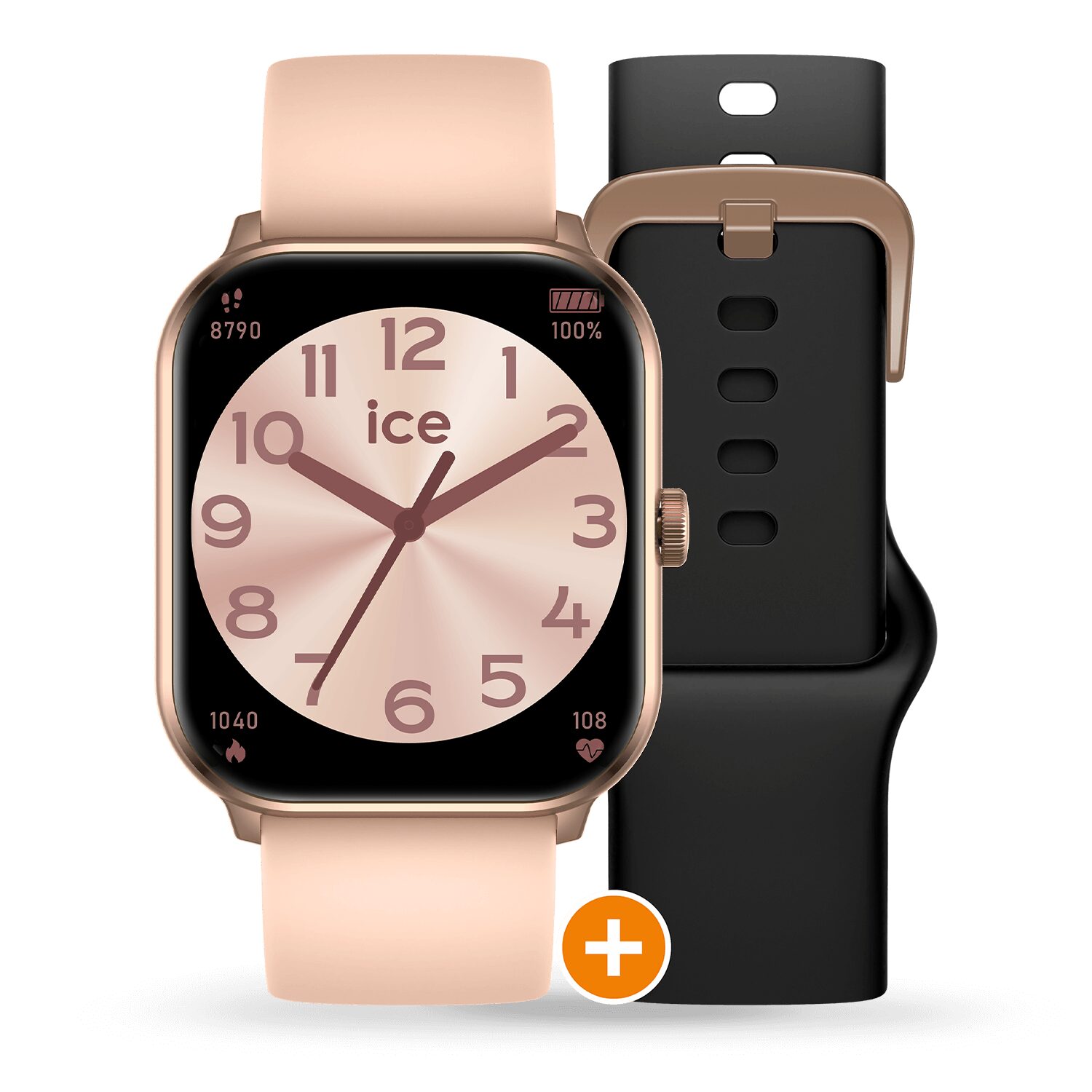 Ice Smart Ice 1.0  Rose gold  2 bands nude - black 1.85