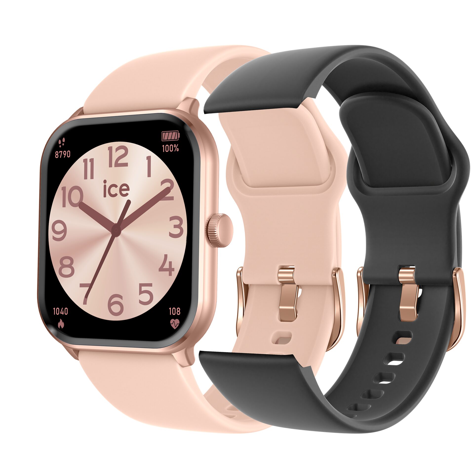 Ice Smart Ice 1.0  Rose gold  2 bands nude - black 1.85