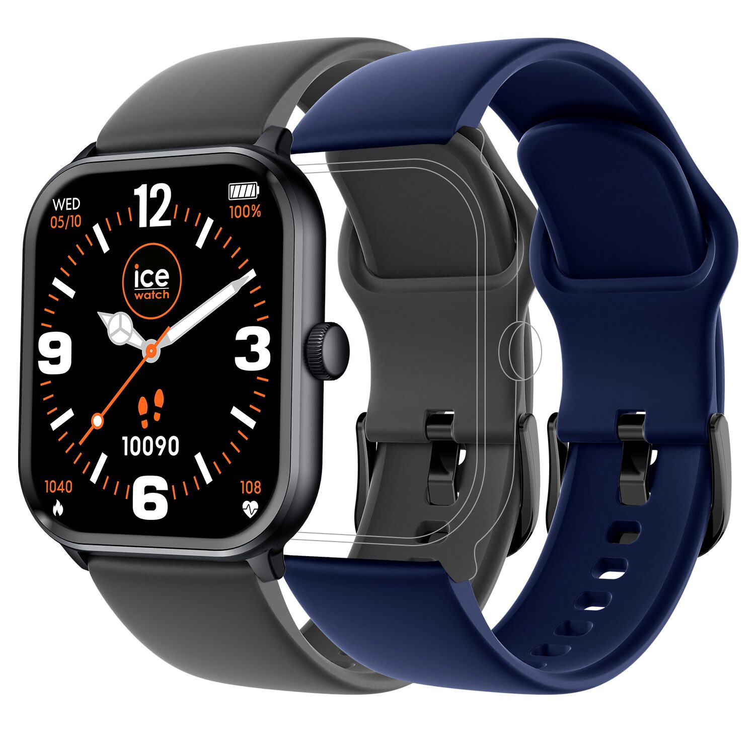 Ice Smart Ice 1.0 Zilver  2 bands black- navy 1.85
