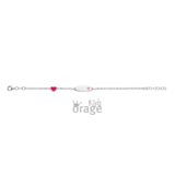 Orage kids geboortearmband zilver hartje roze K2535
