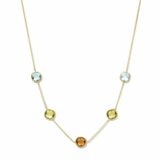 Italo bottene geelgouden ketting Quartz, peridot, citrine co2190v2-18