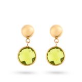 Italo Bottene oorringen 18ct geelgoud met peridot quarts 8mm