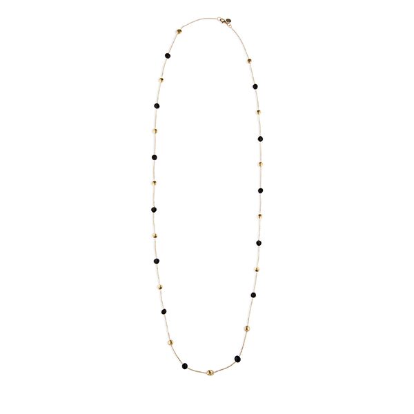 Italo Bottene tinta halsketting  18 ct geelgoud black onyx  90cm
