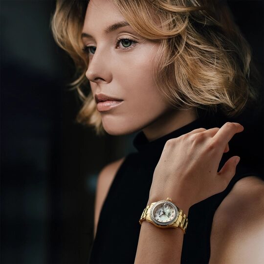 J895/1 PARELWITTE DAMES ZWITSERS HORLOGE JAGUAR EXECUTIVE DAME