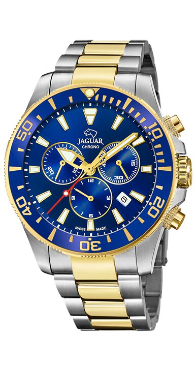 J862/1 BLAUW HEREN ZWITSERS HORLOGE JAGUAR EXECUTIVE PIONNIER