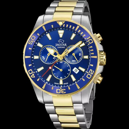 J862/1 BLAUW HEREN ZWITSERS HORLOGE JAGUAR EXECUTIVE PIONNIER