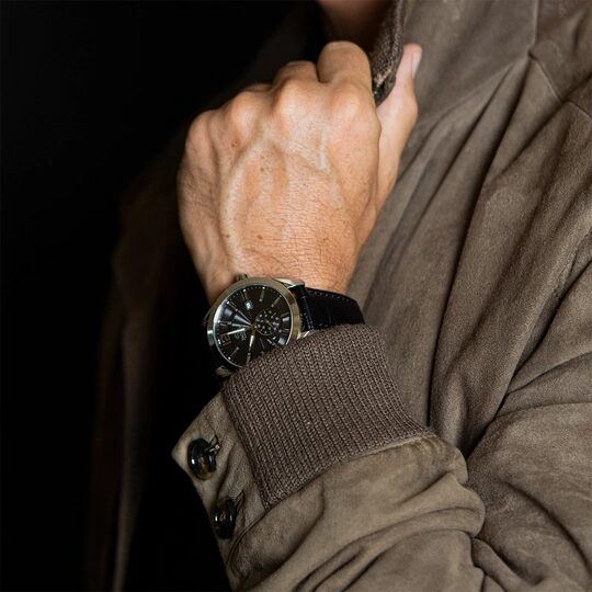 J663/4 ZWARTE HEREN ZWITSERS HORLOGE JAGUAR ACAMAR
