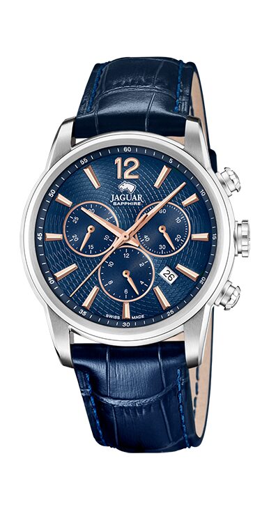 J968/2 BLAUW HEREN ZWITSERS HORLOGE JAGUAR ACAMAR CHRONOGRAPHE