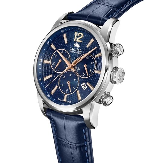 J968/2 BLAUW HEREN ZWITSERS HORLOGE JAGUAR ACAMAR CHRONOGRAPHE