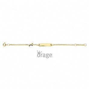 K2955 Identiteit paard gourmette schakel 9kt geel goud lengte 14cm