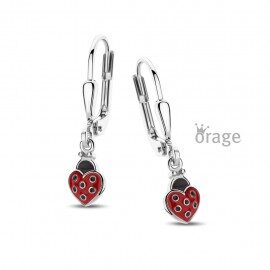 K3005 Oorslingers lieveheersbeestje rood 925 rh