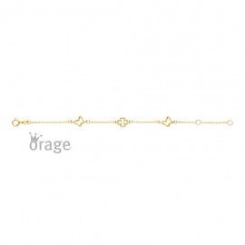 3155 Armband vlinder klavertje 9kt geel goud