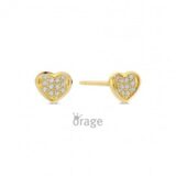 K2909 Oorringen hart verguld geel zirconium