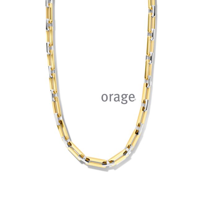 Orage halketting staal bicolor geel