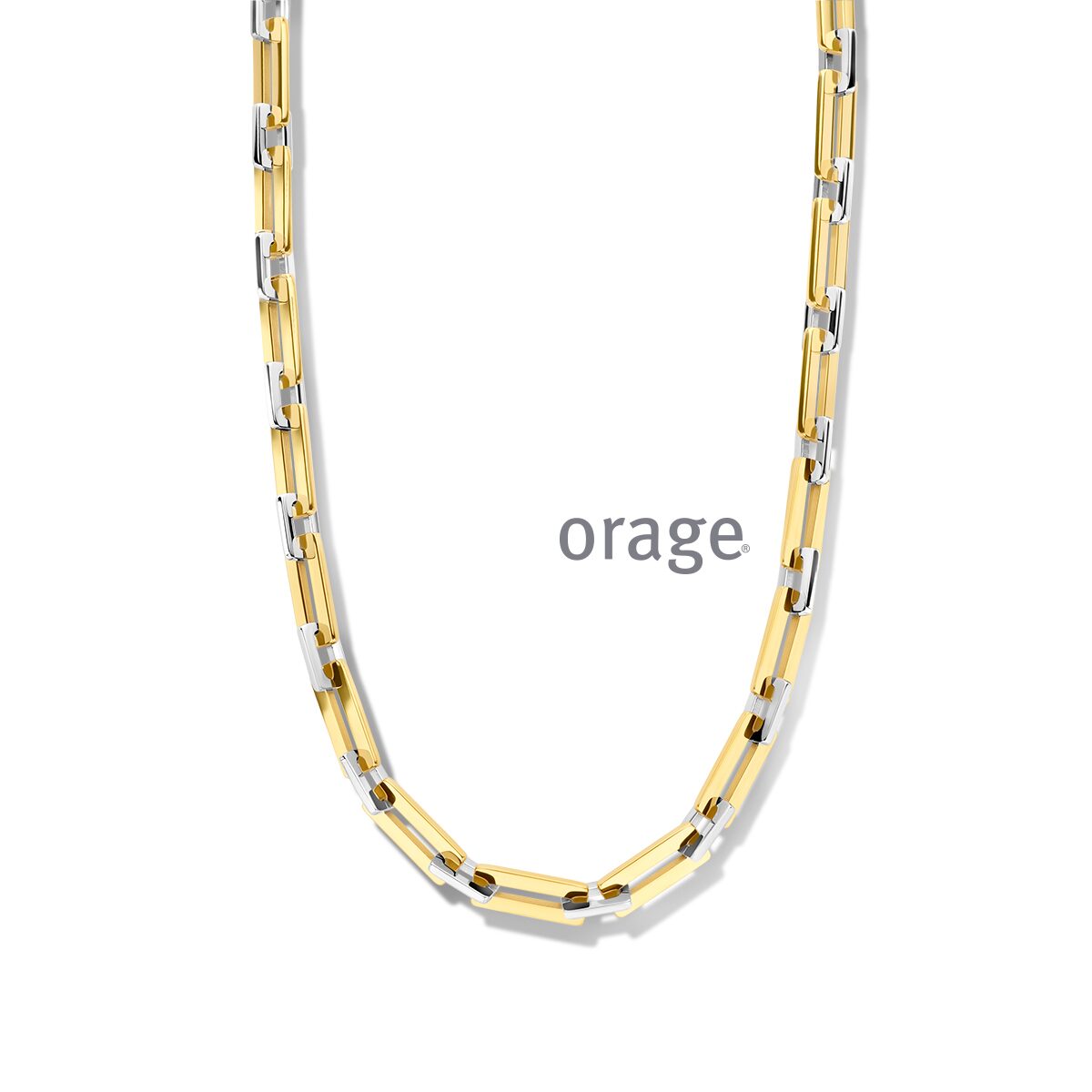 Orage halketting staal bicolor geel