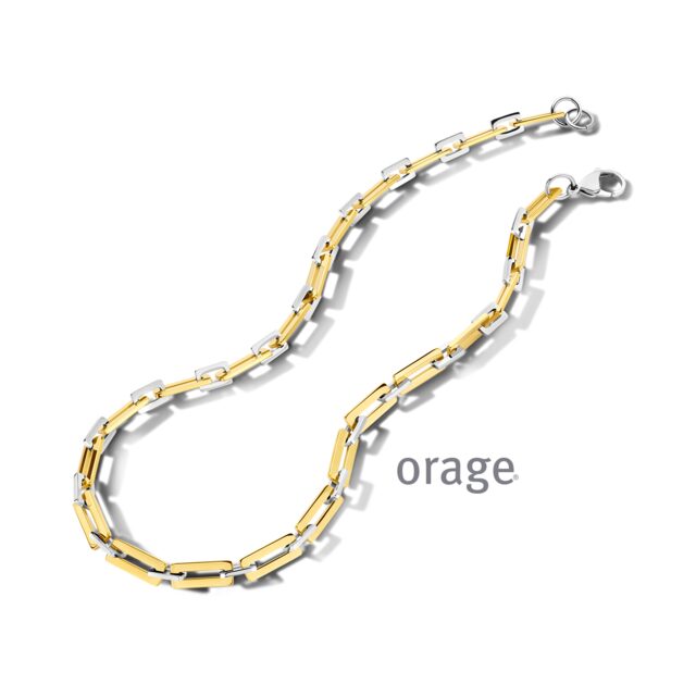 Orage halketting staal bicolor geel
