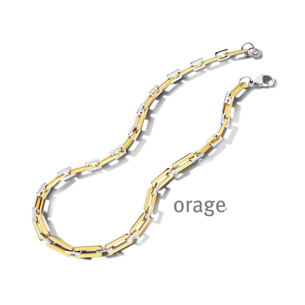 Orage halketting staal bicolor geel