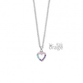 k2759 ketting hart multicolor zilver
