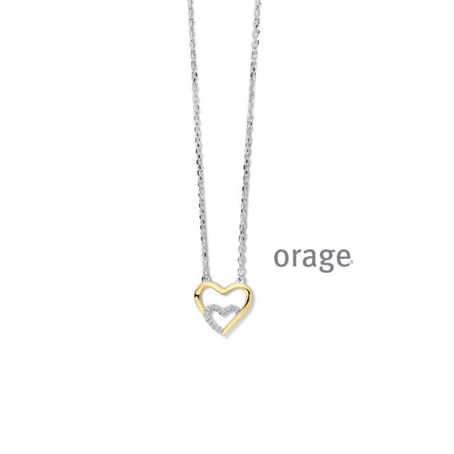Orage ketting hart geel