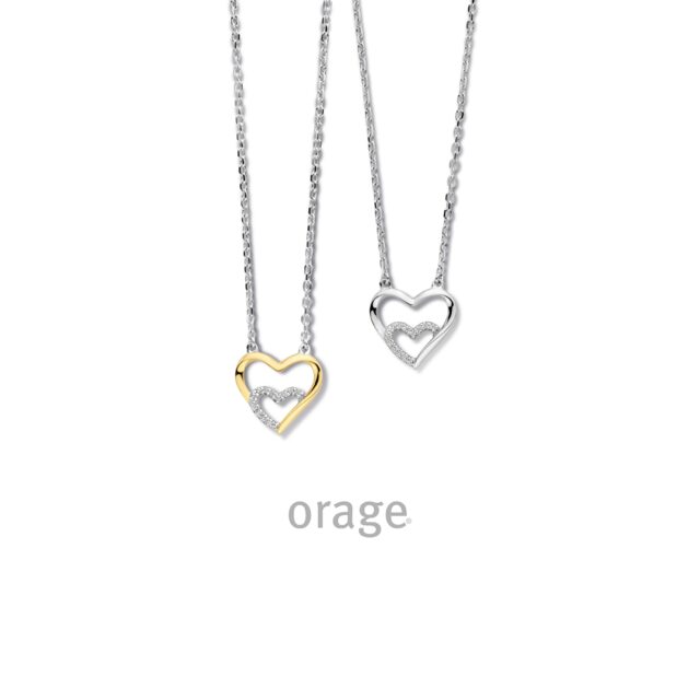Orage ketting hart geel