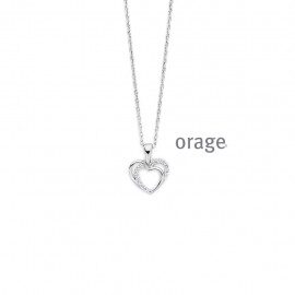AW224 ketting  hart  zilver zirconium