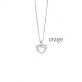 AW224 ketting  hart  zilver zirconium