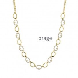 BA087 ketting zilver verguld zirconium lengte 47 cm 