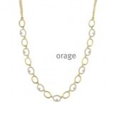 BA087 ketting zilver verguld zirconium lengte 47 cm