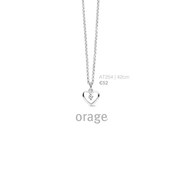 Orage ketting met hart zilver zirconium
