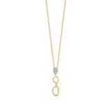 N6I55
Zilveren geel vergulde ketting + hanger schakeltjes + CZ 42+3cm Naiomy