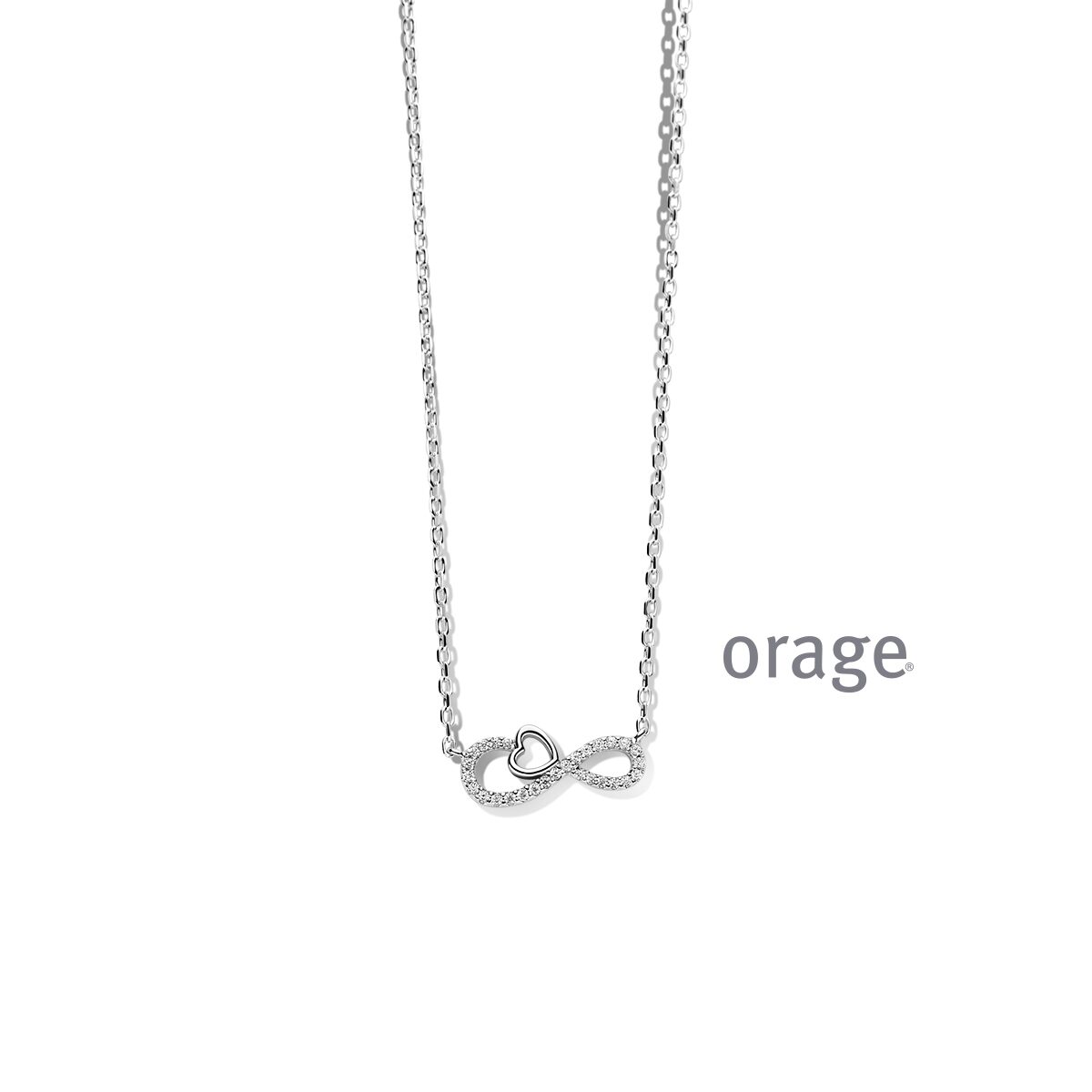 Orage ketting zilver hart
