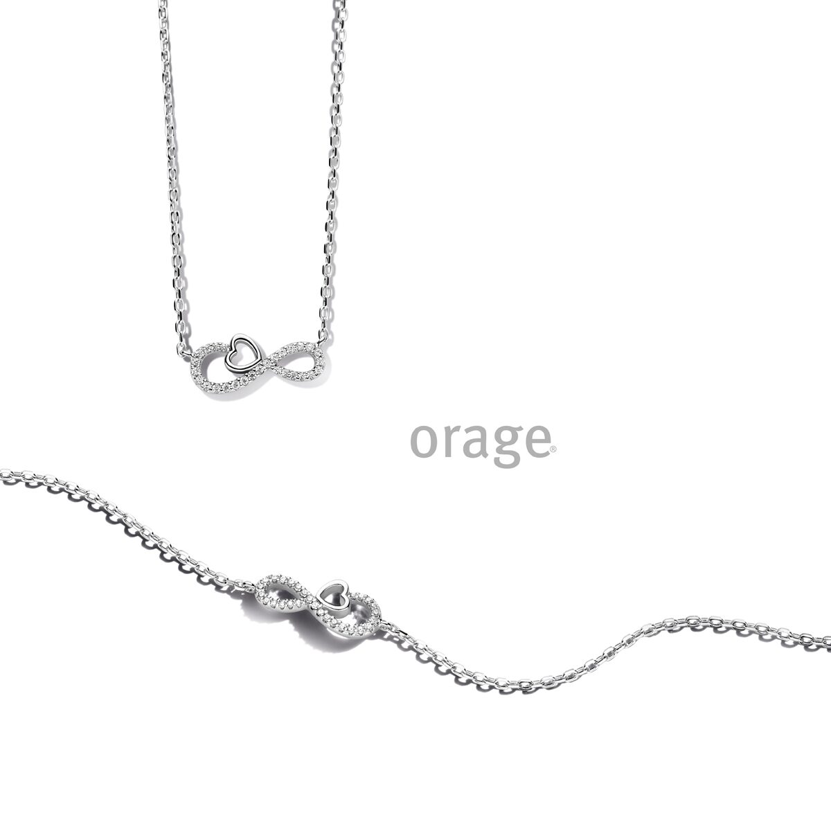 Orage ketting zilver hart