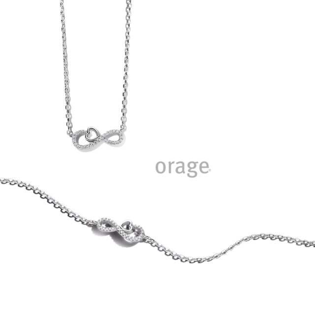 Orage ketting zilver hart