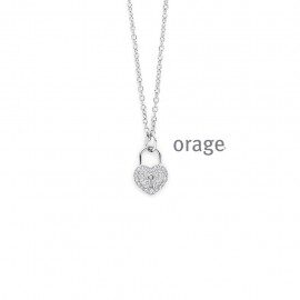 AW268 ketting hart zilver zirconium