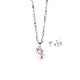 K2707 ketting eenhoorn zilver lengte 36cm
