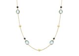 You and Me geelgoud ketting topaas en london bleu 45cm