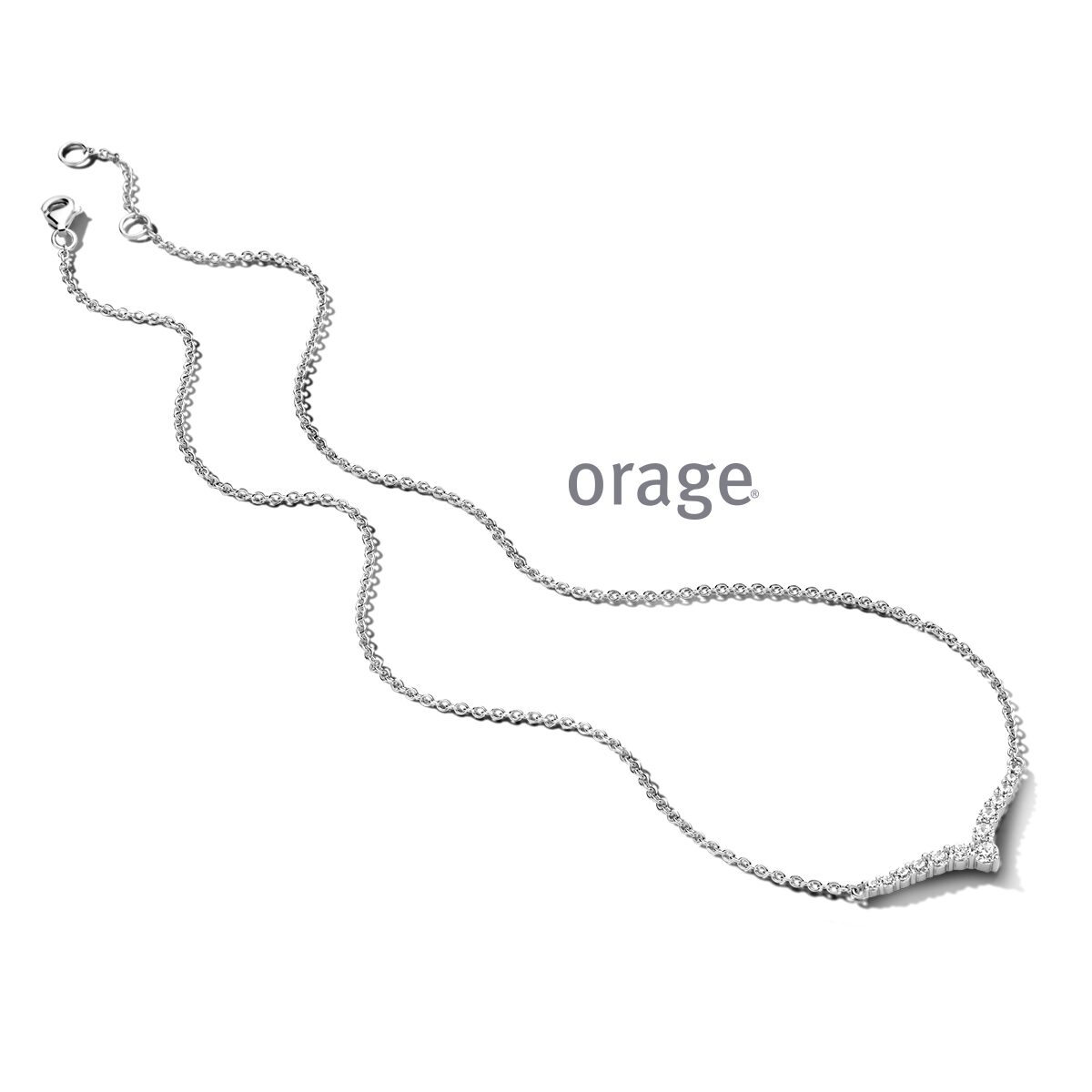 Orage ketting zilver met Zirconium