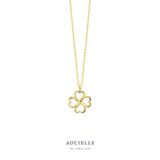AK0031B/45 ketting + hanger  hart klavertjes 42cm+3cm