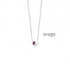 AW258 ketting parel  zilver zirconium