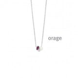 AW258 ketting parel  zilver zirconium