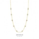 AK0028c/45 geelgouden ketting met zirconium  lengte 40+2+3 cm