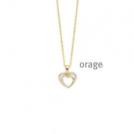 AW241 ketting  hart  zilver zirconium