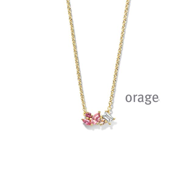 Orage ketting aw038 verguld rood lengte 40+5cm