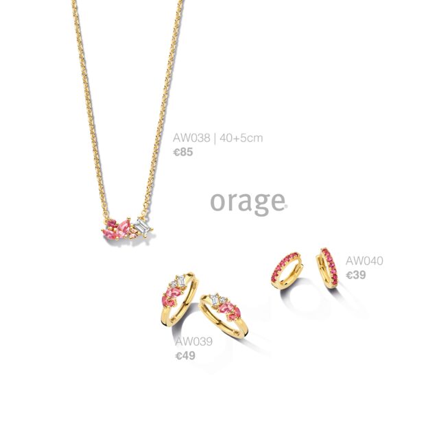 Orage ketting aw038 verguld rood lengte 40+5cm