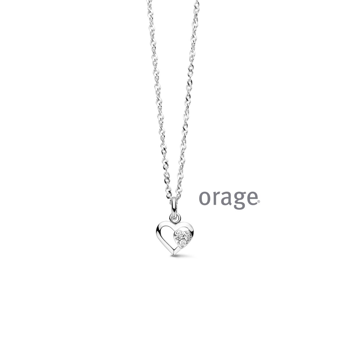 Orage ketting hart zilver