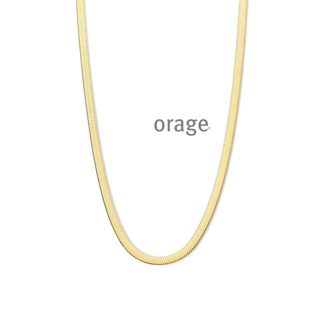 Orage aw123  ketting staal geel lenfte 40+5 cm