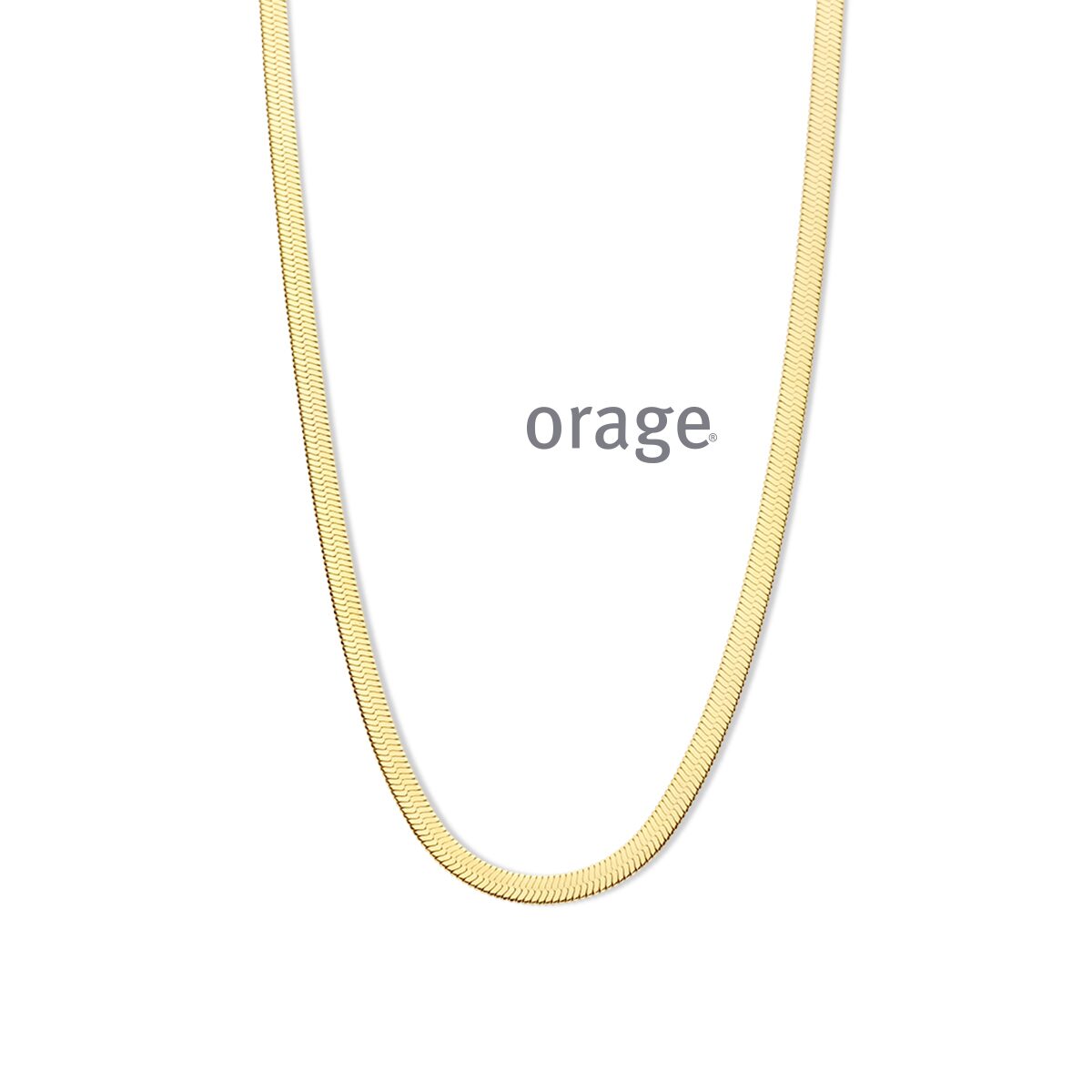 Orage aw123  ketting staal geel lenfte 40+5 cm